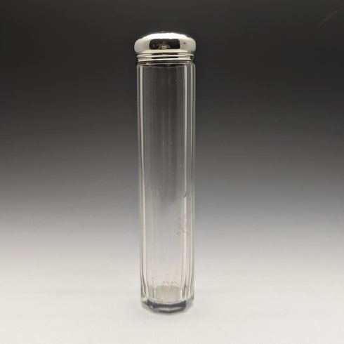 1927年 英国ヴィンテージ 長形ガラスボトル 純銀蓋 110g